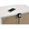 Vynxaria Contemporary Nightstand: White High Gloss Lacquer with USB Charger & Chrome Accents for Modern Bedrooms - 4 of 4
