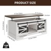 Lift Top Coffee Table with Storage, Sliding Barn Door & Large Hidden Compartment,Farmhouse Dining Table - 2 of 4
