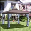 Outsunny 10'x10' Outdoor Gazebo, Double Tiered Canopy Tent with Mosquito Netting, and Steel Frame for Patio, Backyards and Parties, Coffee - 2 of 4