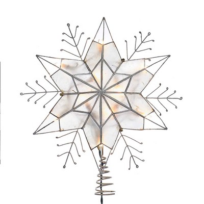 Kurt Adler 10-Light 6-point Capiz Star Snowflakes Treetop