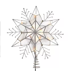 Kurt Adler 10-Light 6-point Capiz Star Snowflakes Treetop