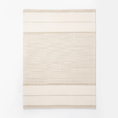 7'x10' Marina Striped Wool/Cotton Area Rug Cream - Threshold™ designed with Studio McGee