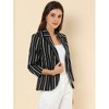 Allegra K Women's Striped 3/4 Sleeves Open Front Casual Notched Lapel Blazer - 4 of 4