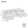 NicBex Couches for Living Room 112.6" Modular Sectional Sofa L-Shape Corduroy Upholstered Sofa Couch with Side Storage Pockets and Ottoman, Blue - 3 of 4