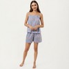 Anna-Kaci Lounge Women's Striped Pajama Set with Ruffle Trim Cami Top and Casual Fit Shorts - 3 of 4
