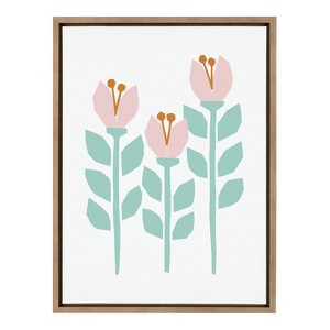 18" x 24" Sylvie Scandi Paper Flowers by Myriam Van Neste Framed Canvas - Kate & Laurel All Things Decor: Modern Botanical Art - 1 of 4