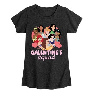 Girls' - Disney Princess - Galentine's Day Squad Fitted Short Sleeve Graphic T-Shirt - 1 of 4