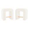 24''H Boucle Stools Set of 2, Upholstered Dining Accent Stool Chairs  for Kitchen/Bedroom/Dining Room -ModernLuxe - 4 of 4