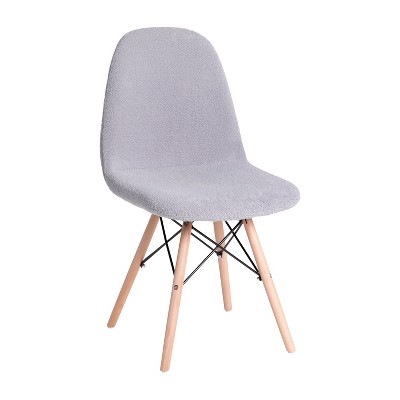 Flash Furniture Zula Modern Padded Armless Faux Shearling Accent Chair with Beechwood Legs