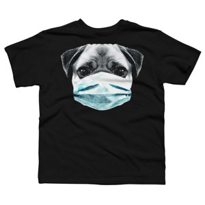 Boy's Design By Humans Masked Pug By clingcling T-Shirt - 1 of 4