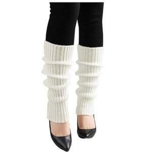 INSPIRE CHIC Women's Knitted Solid Color Warm Knee High Length Ribbed Leg Warmers - 1 of 4
