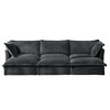 Oversized 120" Corduroy Slipcovered 3 Seater Modular Sleeper Sectional Sofa Bed with French Edges and Removable Covers, 6-Piece Free combination - 4 of 4