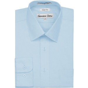 Gentlemens Collection Men's 1915 Long Sleeve Slim Fit Dress Shirt - - Available in Many Colors - 1 of 2