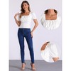 INSPIRE CHIC Women's Square Neck Ruffle Short Sleeve Summer Casual Blouse - 2 of 4