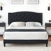 Bed Frame Upholstered Platform Bed with Adjustable Button Tufted & Nailhead Trim Headboard - 4 of 4