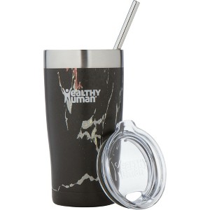 Healthy Human Stainless Steel Tumbler with Straw & Lid |(20oz, Black Onyx) - 1 of 4