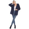 Women's Plush Hooded Cardigan with Pockets - White Mark - 4 of 4