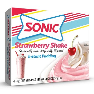 Sonic Strawberry Shake Instant Pudding Mix, 4 Servings, 3.03 oz Cardboard Box (Pack of 3) - 1 of 4