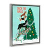 Stupell Industries Deck The Halls Stacked Dogs Floating Frame Canvas Art - 2 of 4