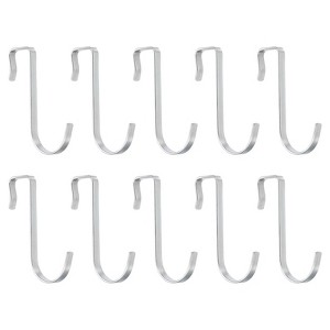 Unique Bargains J-Shaped Stainless Steel Durable Rust-Resistant Hook 10 Pcs - 1 of 3