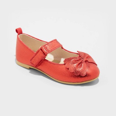 Image of Toddler Girls' Melanie Dressy Ballet Flats - Cat & Jack™ Red 11T