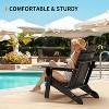 VINGLI Oversized Plastic Folding Adirondack Chairs with Cup Holder, Waterproof HDPE for Patio, Pool, 400LBS - 2 of 4