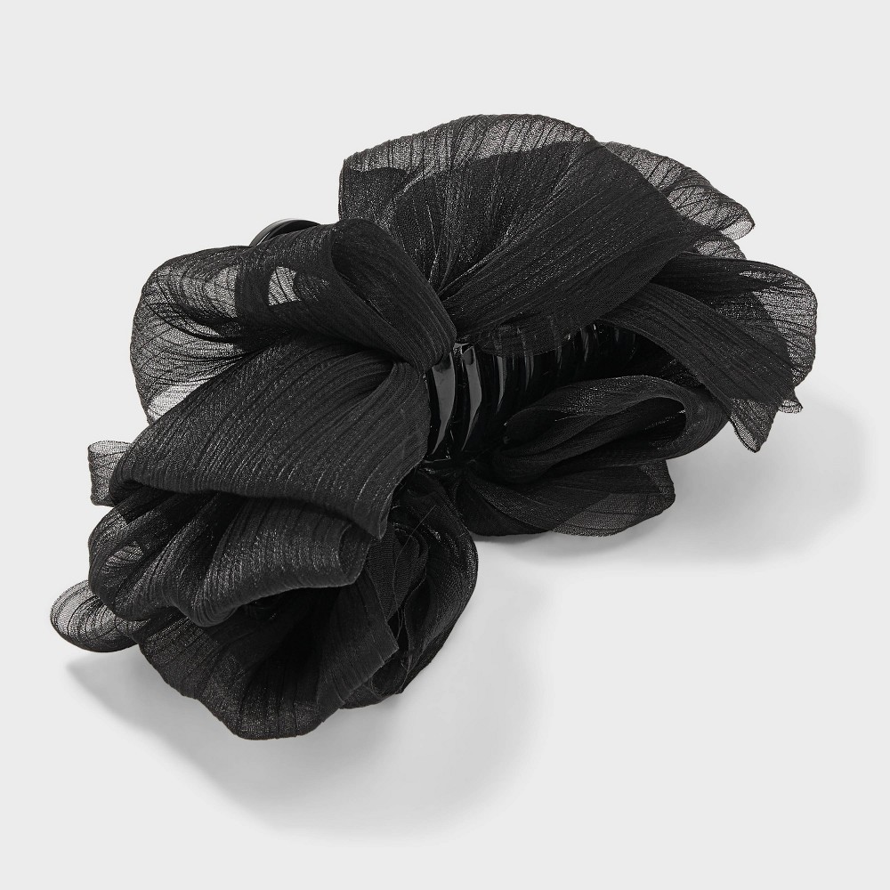 Tulle Ruffle Hair Claw Clip - A New Day Black