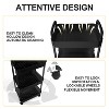 LunaLulinlk Bathroom Cart with Wheels Kitchen Small Storage Cart 3 Tier Rack Rolling Cart Organizer Shelf, Black - 3 of 4