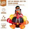 Joyfy 6 FT Thanksgiving Turkey Inflatable Decorations, LED Light Up Turkey with Pilgrim Hat, Blow Up Halloween Turkey for Outdoor Yard Garden Decor - 4 of 4