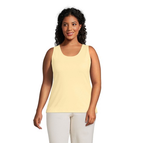 Lands' End Women's Plus Size Cotton Tank Top - 1x - Golden Candle Light :  Target