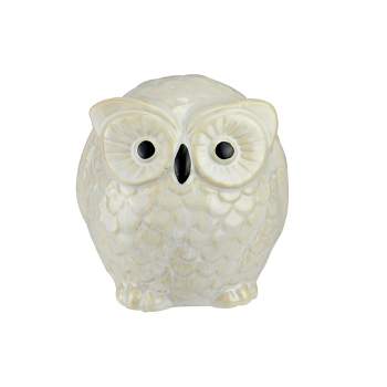 Roman 4.25" Pudgy Pals Wide Eyed Beige and Cream Owl Table Top Decorative Figure