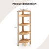Costway 4 Tier Corner Shelf with Fall Prevention Rai Freestanding Corner Shelf for Bathroom - 3 of 4