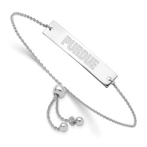 Black Bow Jewelry Sterling Silver Purdue Boilermakers NCAA ID Bracelet 9 Inch - 1 of 4