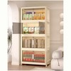 VYNXARIA 19.69" Side Wide Folding Storage Cabinet ,4 Tiers - 2 of 4