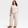 Women's Cloud Knit Modal Long Sleeve Notch Collar Top and Pants Pajama Set - Auden™ - 3 of 3