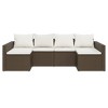 vidaXL Patio Lounge Set – 2 Piece Brown Poly Rattan Outdoor Furniture with Thick Padded Seat Cushions, Pillows, and Sturdy Coffee Table - 4 of 4