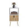 NicBex Nightstand with Storage Drawer and Open Shelf for Bedroom,Living Room,Modern Bedside Table with Wood Legs,Easy Assembly - 4 of 4