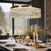 LNC Musesonce 1-Lights 23.6" Luxury and Glam Drum Integrated LED Crystal Chandelier, Gold - 4 of 4