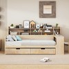 NicBex Twin Size Daybed Multifunctional Frame Day Bed with Trundle, Storage Shelves, 2 Spacious Drawers and 1 Integrated Desk for Apartment - 3 of 4