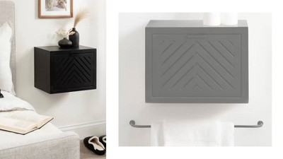 Mezzeta Brown Wood Chevron 24"x36" Rectangular Wall Mirror