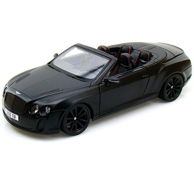 Bentley Continental Supersports Convertible Matt Black 1/18 Diecast Car Model by Bburago