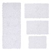 Bell Flower Collection Tufted Bath Rugs, Extra Soft and Absorbent, Non-Slip Bath Mats, Machine Washable Bathroom Mats, 4 Pcs Set with Runner, White - 2 of 4