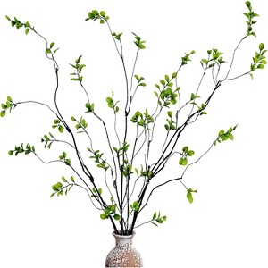 Attop 4 Pcs Artificial Ficus Branches Faux Eucalyptus Stems, 47.2 Inch Fake Greenery Stems Artificial Plants for Vase Filler Decoration - 1 of 4