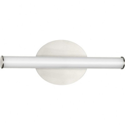 Progress Lighting Phase 3 LED Small Linear Vanity Light, 1-Light, Wall Light, Brushed Nickel, Acrylic Diffuser