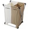 Double Canvas Laundry Bin with Metal Frame,  'Lights & Darks' Colors, Two-Compartment Clothes Sorter, 126.5 L, No Assembly Required - 3 of 3