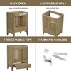 KWPZQEB 24" Bathroom Vanity, Bathroom Sink Cabinet with Doors and Drawer, Farmhouse Rattan Cabinet for Bathroom, Natural - 4 of 4