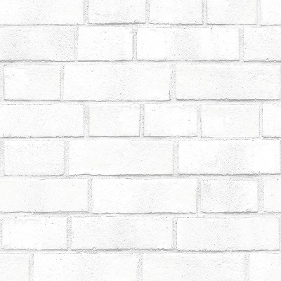 Textured Brick Peel & Stick Wallpaper White - Threshold™