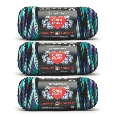 Red Heart All in One Granny Square Yarn 24 Pack-Totally Teal