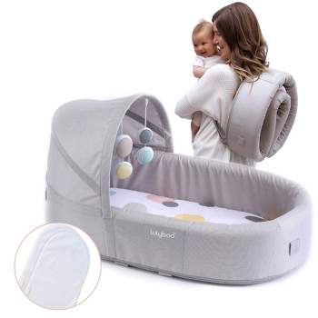 Baby Delight Snuggle Nest Infant Portable Lounger Bassinet, Skies 