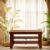 Syemin Ottomans and Benches Quality Solid Wood Shoe Bench, Storage Bench Wooden Shoe Rack Bench, Rustic Solid Wood Entryway Bench, Red, 35.5"*13"*18" - 4 of 4